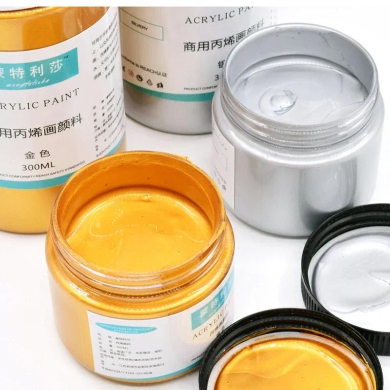 

Metallic Acrylic Paint Gold 100ml Silver Wall Paint Hand-painted Graffiti DIY Craft Paint Pigment