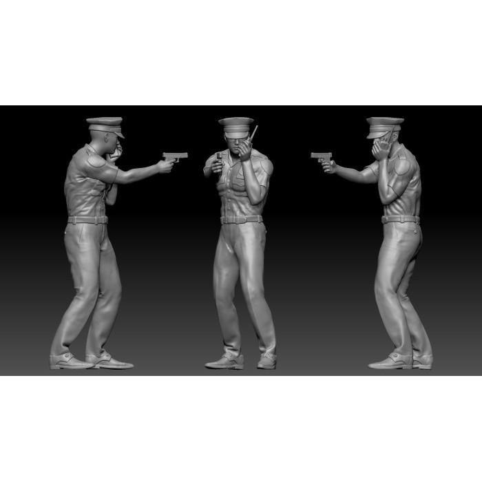 Figure Resin Police Man 2 Skala 64 Miniatur Pajangan Diorama Diecast
