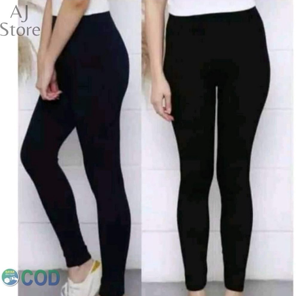 PROMO Leging Wanita Dewasa Panjang - Lejing spandek Jersey licin Wanita Tebal -  Celana Legging Panj