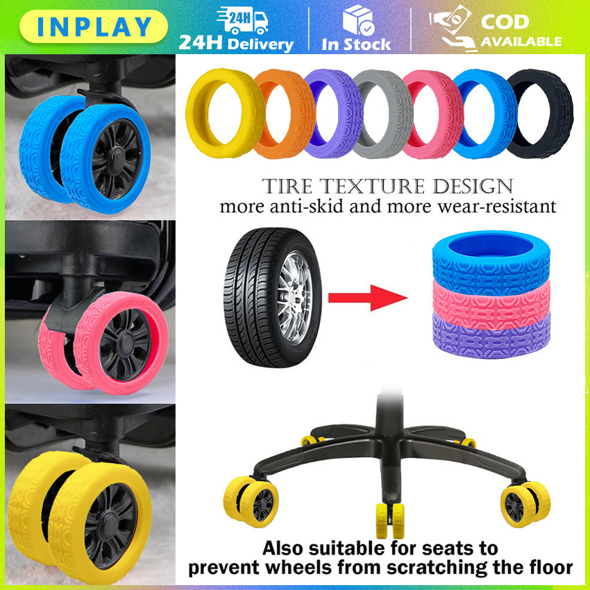 4/8Pcs Silicone Wheel Cover Karet Pelindung Roda Koper / Roaming Silikon Roda Untuk Koper Kabin & Ba