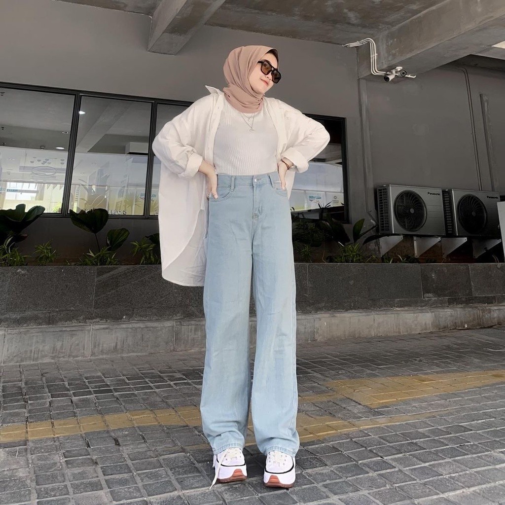 HIGHWAIST KULOT LOOSE JEANS BEST SELLER /KULOT JEANS/ KULOT HIGHWAIST/ KULOT WANITA - CELANA KULOT J