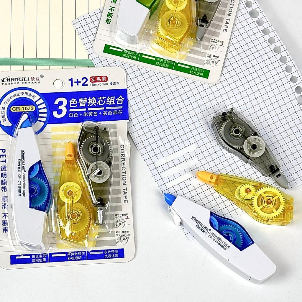 

HD Correction Tape+Refill/Correction Tape 18m x 5mm/Tipex Roll / Tipex Kertas/Pita Koreksi/Tipx