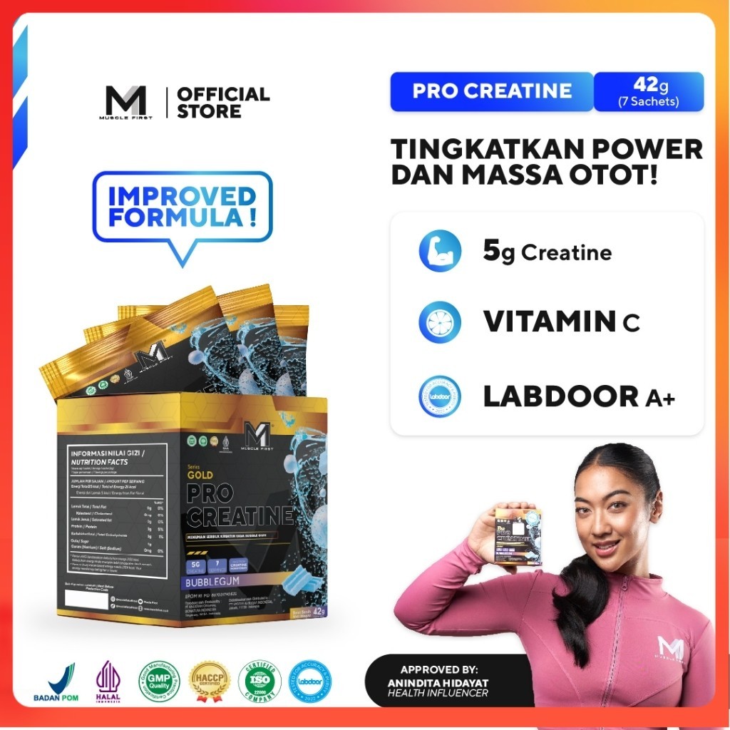 M1 PRO CREATINE BOX ISI 7 SACHET CREATINE BOX ISI SACHET PROCRATIN PROKREATIN MUSCLE FIRST DANISGINA