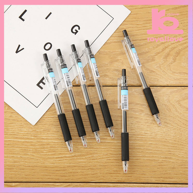 

COD 1pc ST Head Ballpoint,Korean Style Pulpen,Tinta Gel Hitam Retractable,Portable Untuk Pelajar