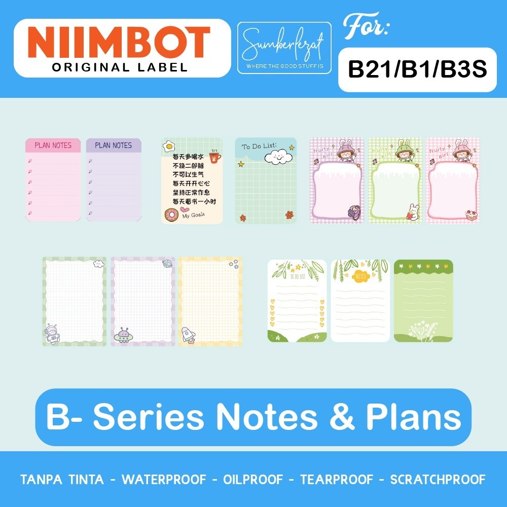 

ANIMAL CARTOON - Kertas Label Stiker Niimbot B1 B21 B3S Printer Thermal Anti Air