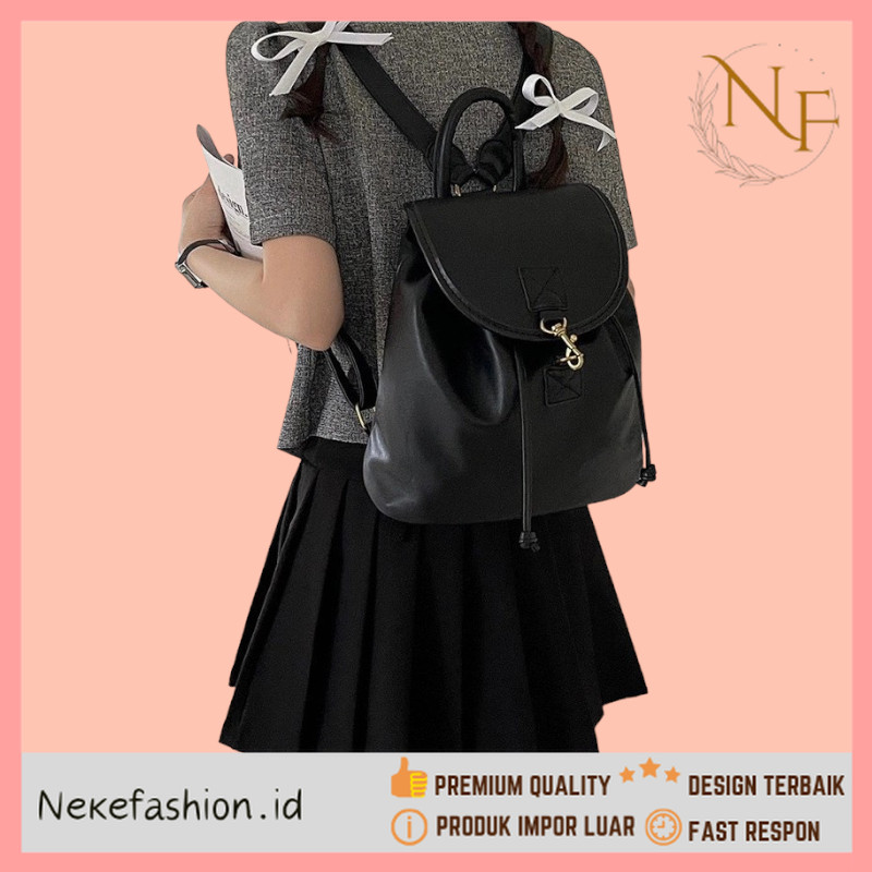 NEKE FASHION Premium Kualitas - Tas Ransel Kulit Tas Ransel Wanita Tas Kuliah Wanita Tas Backpack Wa