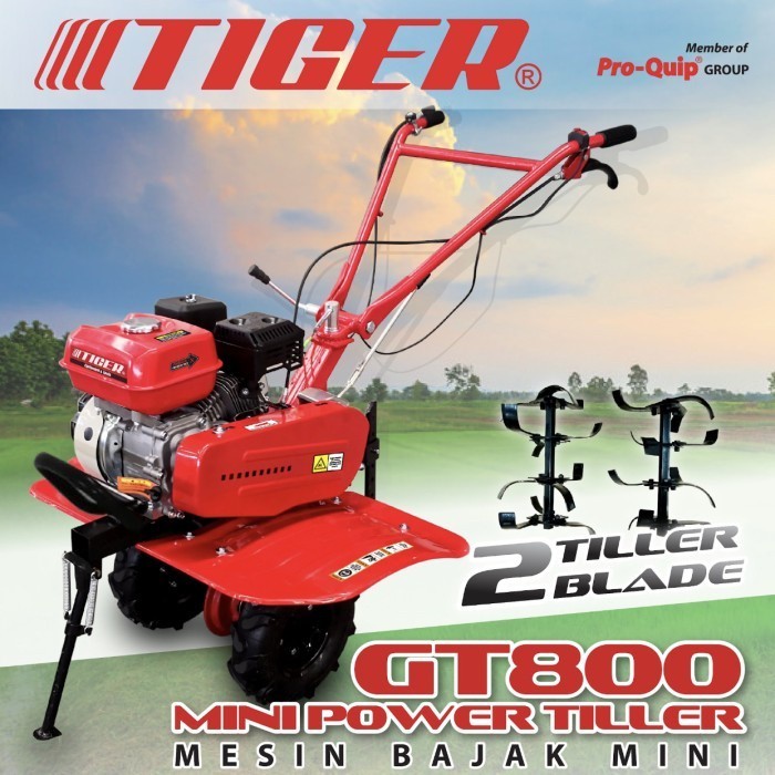 Mesin cultivator traktor bajak sawah Mini Tiler TIGER GT 800 Traktor