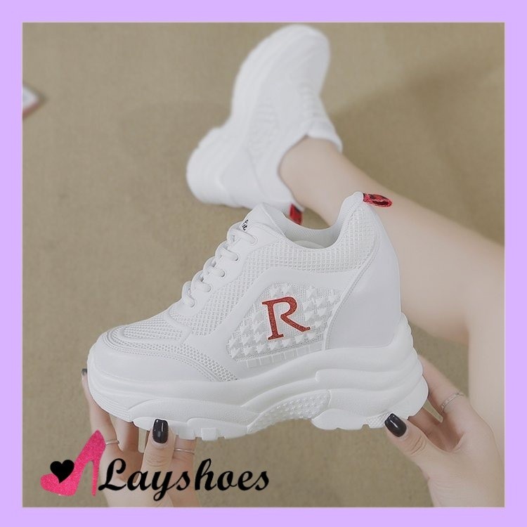 LAYSHOES SEPATU AESTHETIC Sneakers Wanita Tinggi Sepatu Wedges Perempuan Putih Spatu Oloharga Cewek 