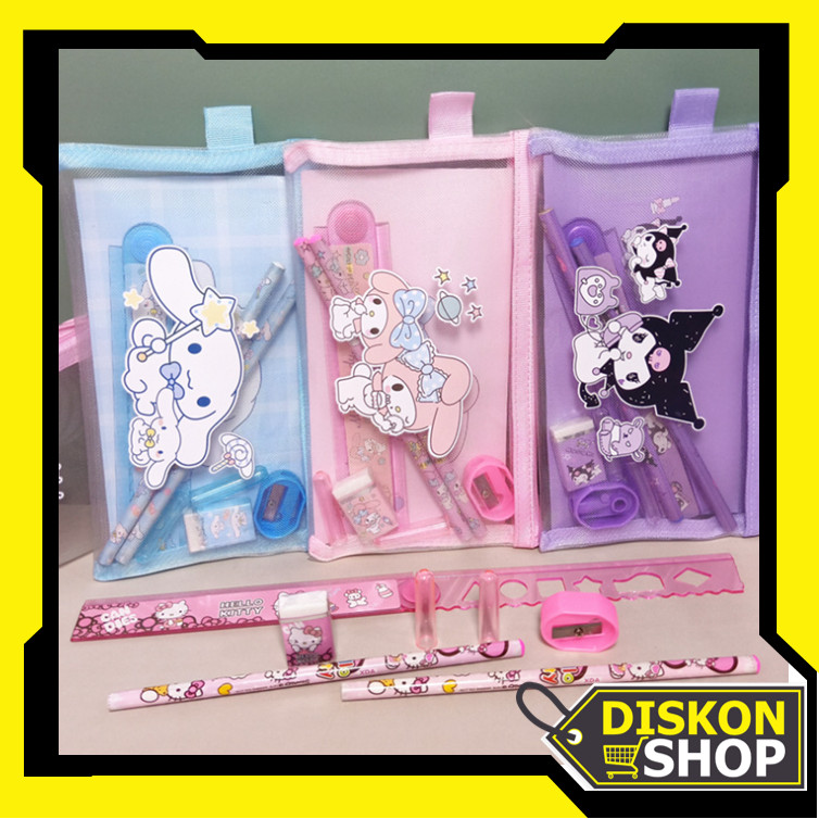 

Diskon Shop - S6150 Adorable Pencil Pouch Kit / Pouch Set Alat Tulis Ziplock / Set Alat Tulis 7 in 1 / Tempat Pensil Karakter Lucu