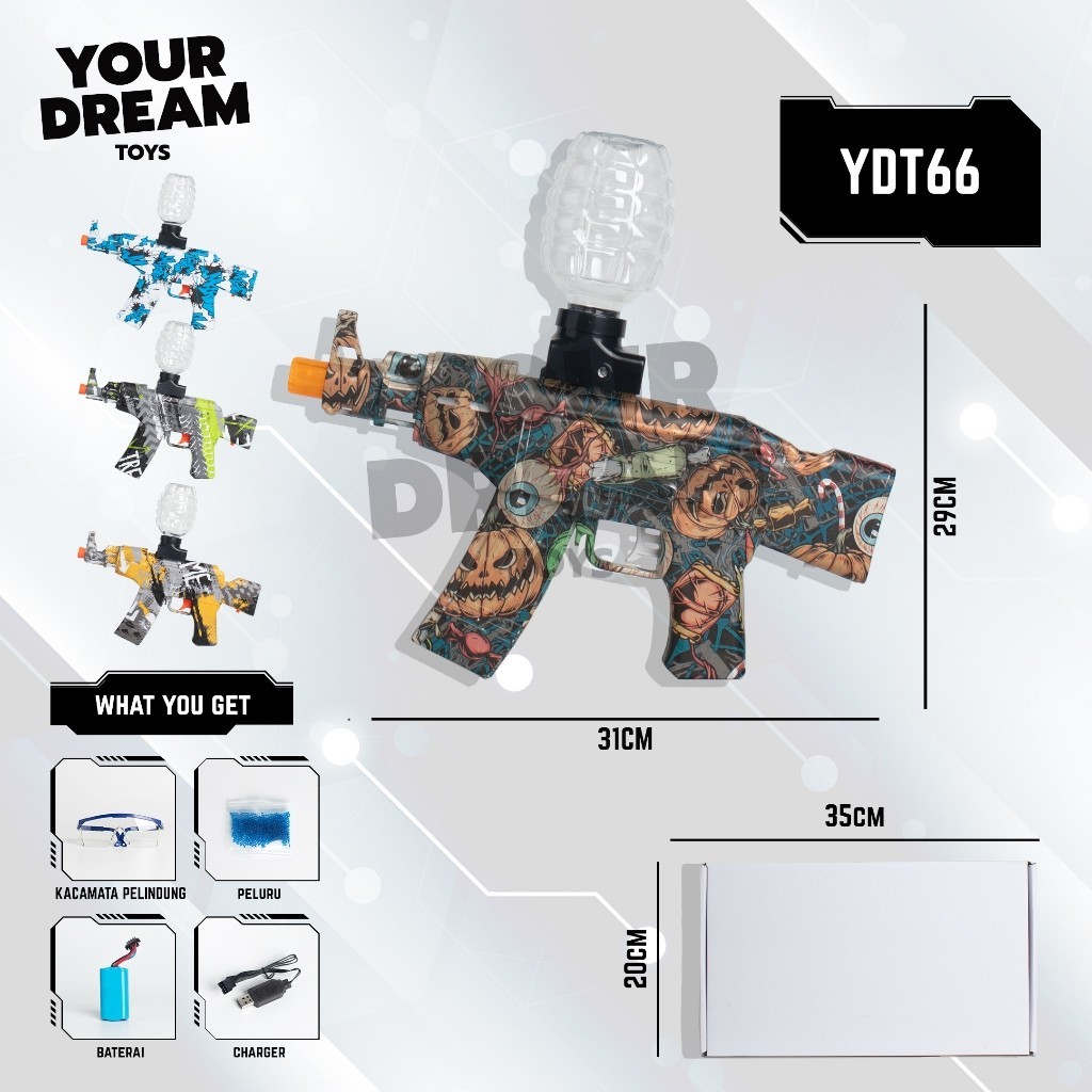 BT64ED Pistol Mainan Water GeAl Blaster Ak-47 Mini WGB Aman