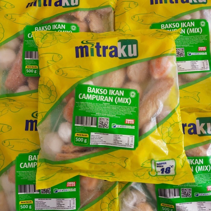 

MITRAKU BAKSO BASO IKAN MIX DUMPLING CAMPUR ANEKA RASA SEAFOOD FROZEN FOOD ISI 500G