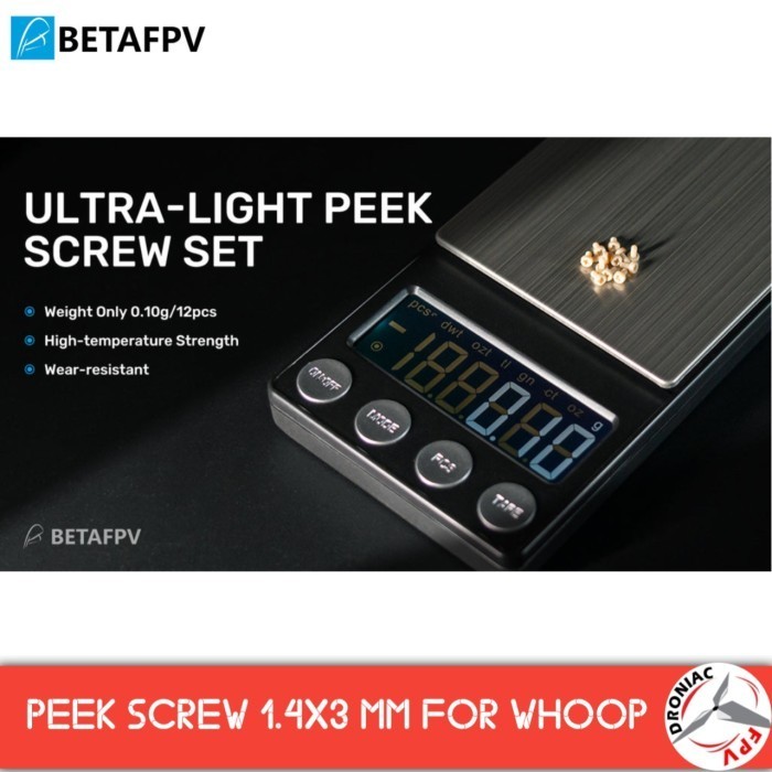 Betafpv PEEK Screw 1.4x3 mm Super Light for Whoop Brushless Frame