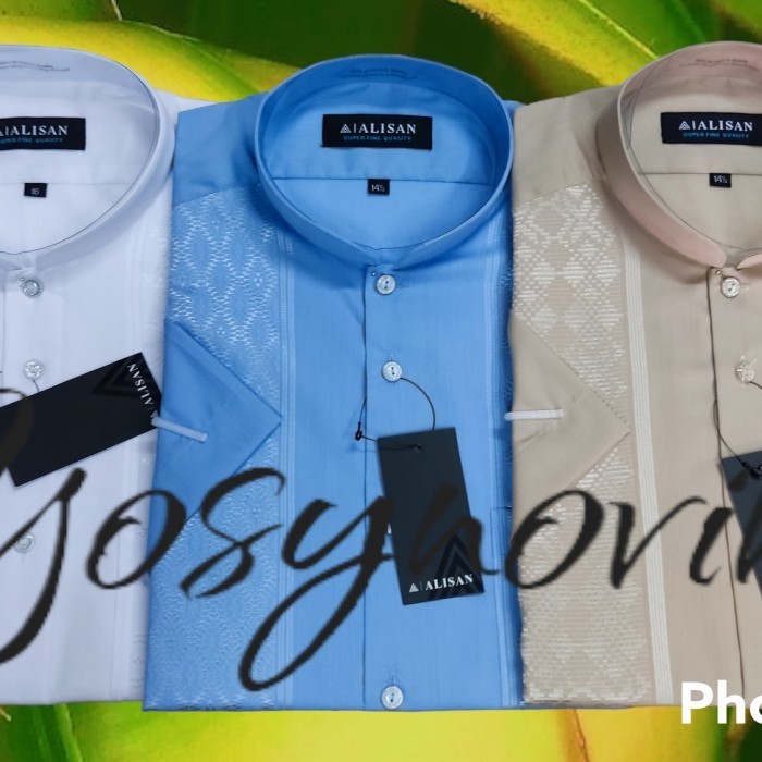 [Baju Koko Lebaran 2024] baju koko lengan panjang pria Alisan - Putih, L