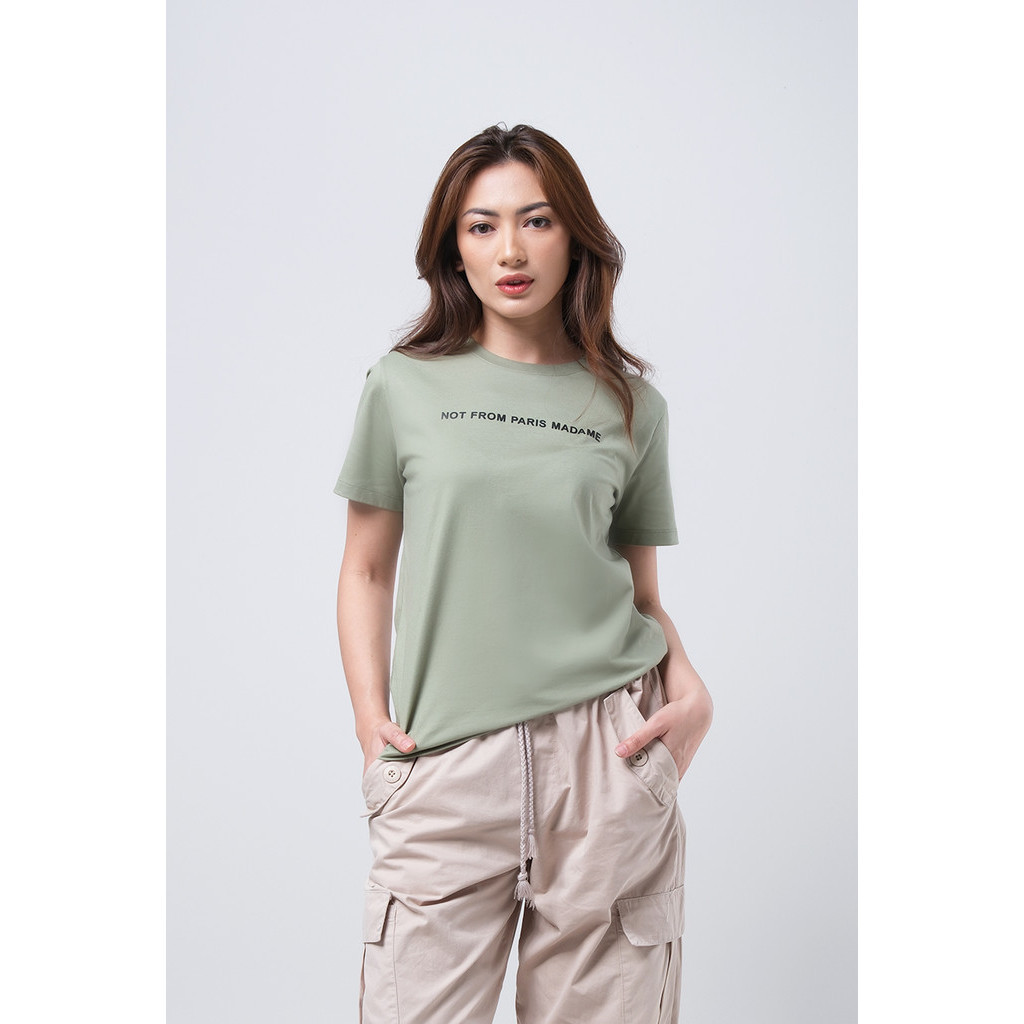 Logo Jeans Kaos Wanita Leilla Sage Green 12841L4SA