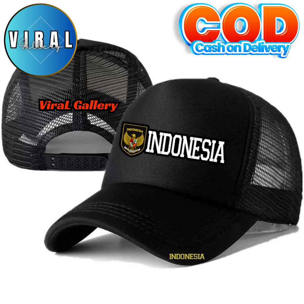 ViraL Gallery Topi Trucker INDONESIA - Topi Distro INDONESIA Logo - Topi GARUDA INDONESIA Premium - 