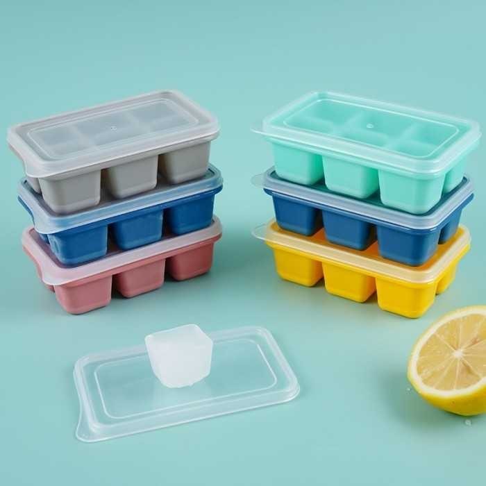 100% Ori Ice cube mold alat cetak es batu puding jelly 6 kotak+tutup WMO BC455