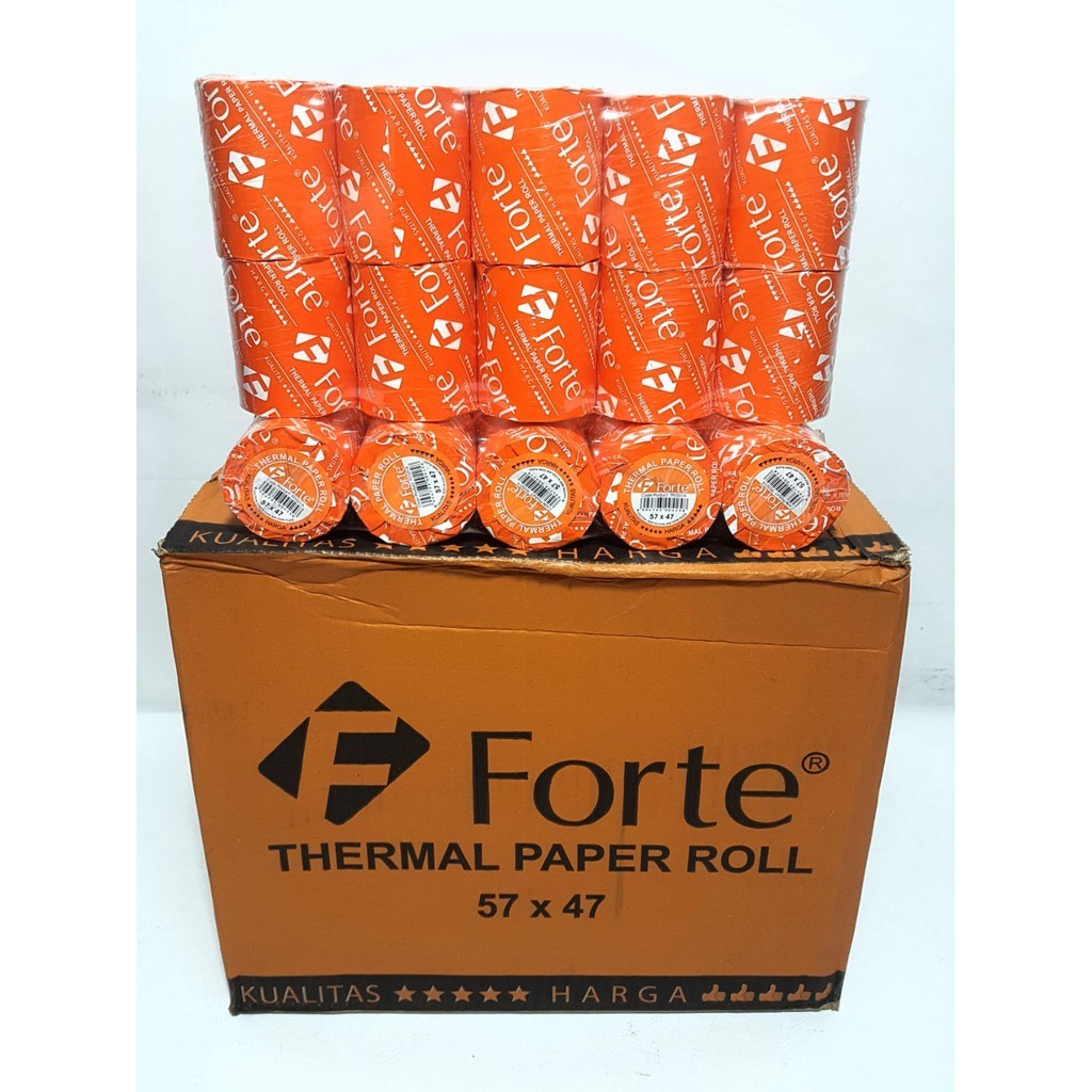 

Harga Grosir (1karton/120 Roll ) Kertas Kasir /Paper Thermal FORTE 57x47/58x48 Original