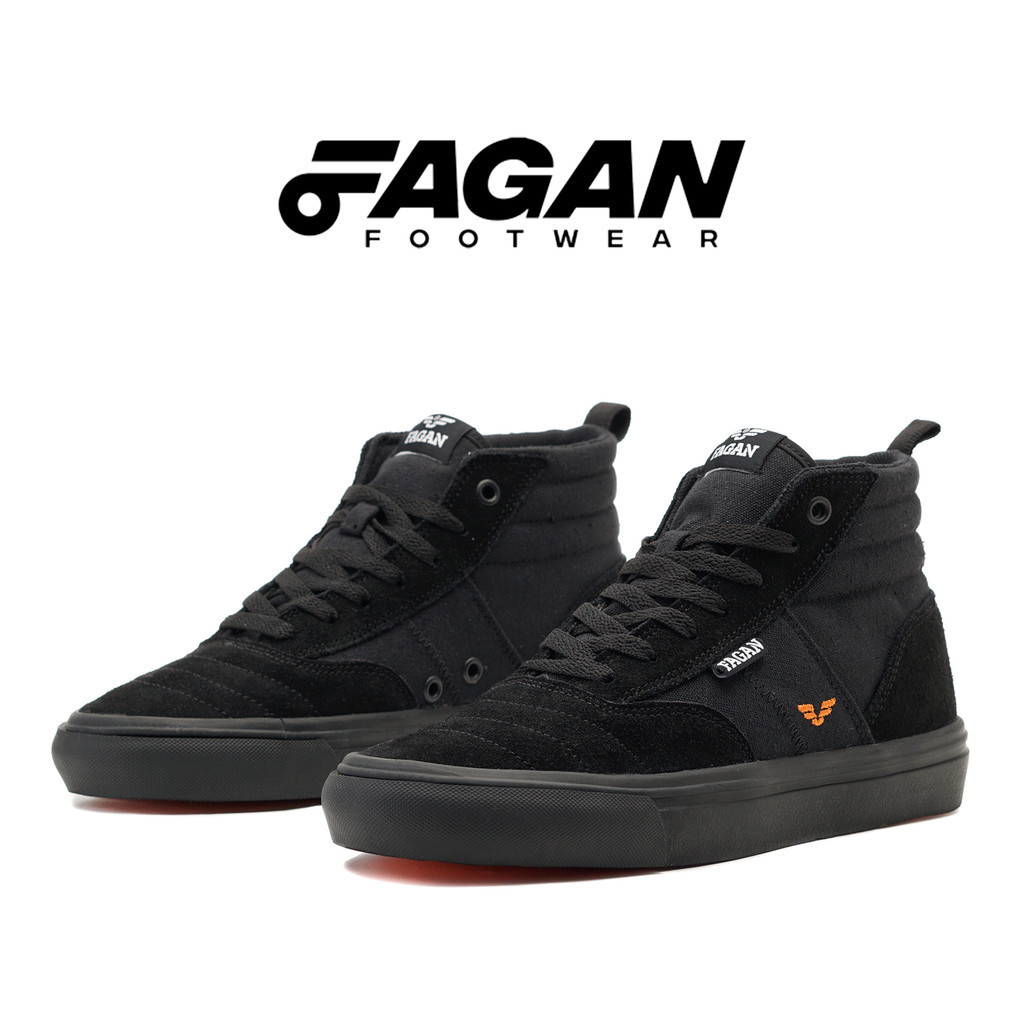 FAGAN - Casima High Top Double Black - Sepatu Pria Sneakers | Sepatu vulcanized | Sepatu skate