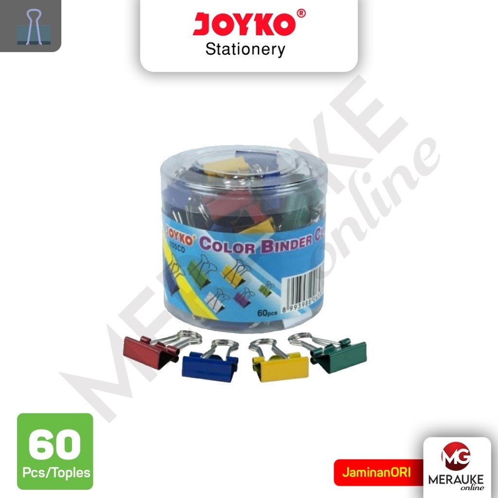 

Binder Klip JOYKO Toples Warna 105CD (Isi 60 Pcs)