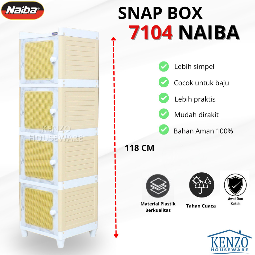 Lemari Snap Box Susun 3 4 5 Lemari Plastik Baju Laci Serbaguna Minimalis Naiba