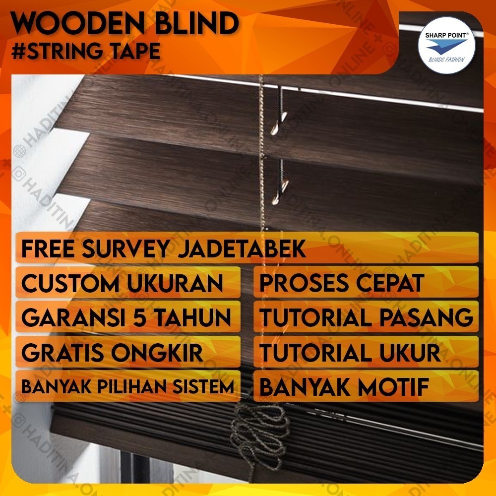 Wooden Blind String Tape | Jendela Gorden Tirai Kayu Indoor Outdoor Minimalis Gordyn Gordeng Horden 
