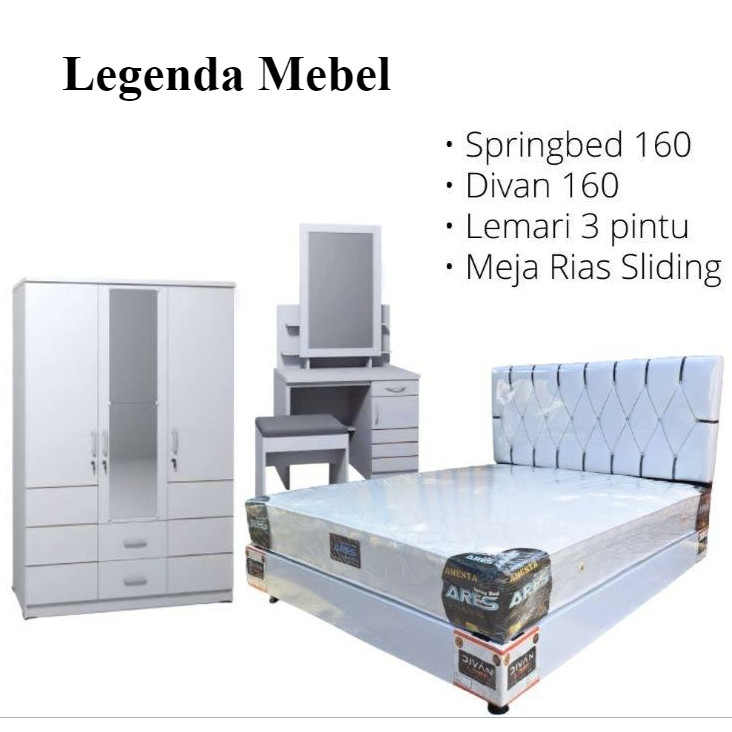 "( Bisa COD )" Paket Lamaran Seserahan Furniture Kamar Set / Spring bed  Full Set 160x200 / Kasur mu
