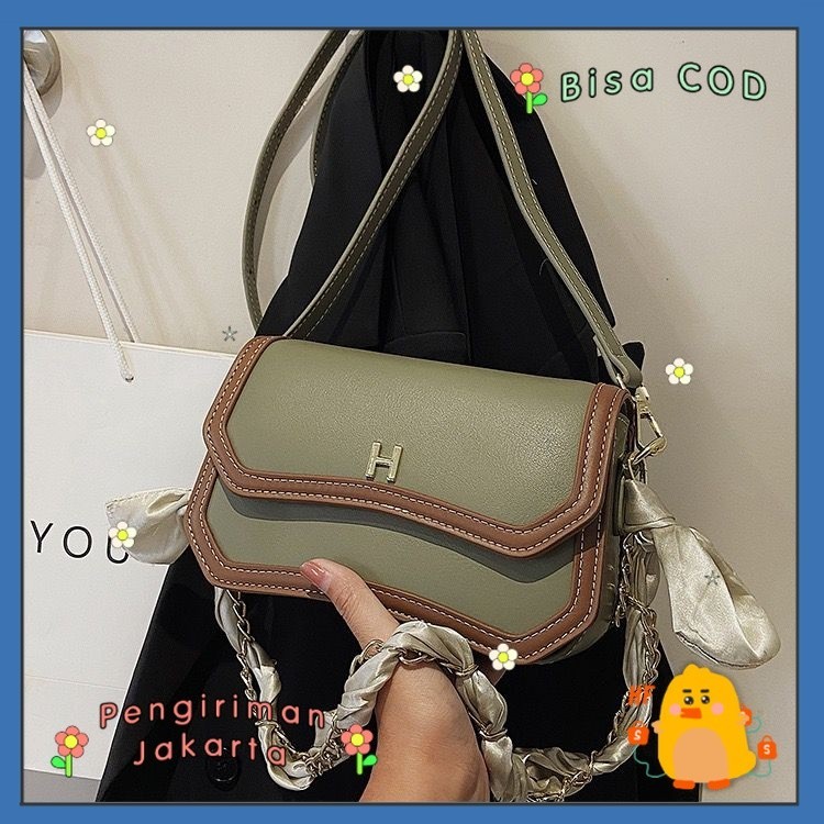 HF E24438 1KG MUAT 2PCS TAS SELEMPANG KECIL WANITA FASHION IMPORT TAS KETEK SHOULDER BAG