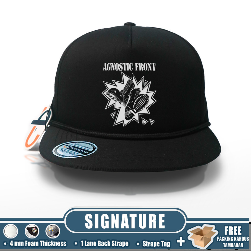 Signature - AGNOSTIC FRONT SNAPBACK CAPS  /  Band / Topi Snapback / Topi Twill / Design Custom / SB 