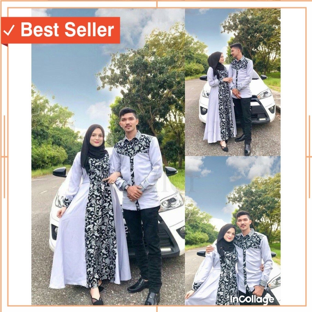 Fashion Idul Fitri Couple Murah Pasangan Kekinian / Set Dress kondangan baju couple pasangan dress w