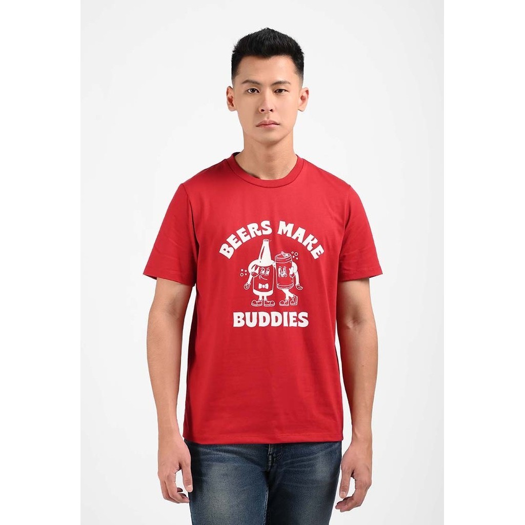 Manzone Kaos Lengan Pendek Pria FIORU - Red