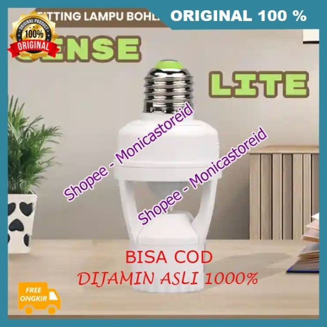 Sense Lite Fitting Lampu Bohlam Sensor Otomatis  Lampu Bohlam Motion Sensor Gerak Otomatis Nyala 100