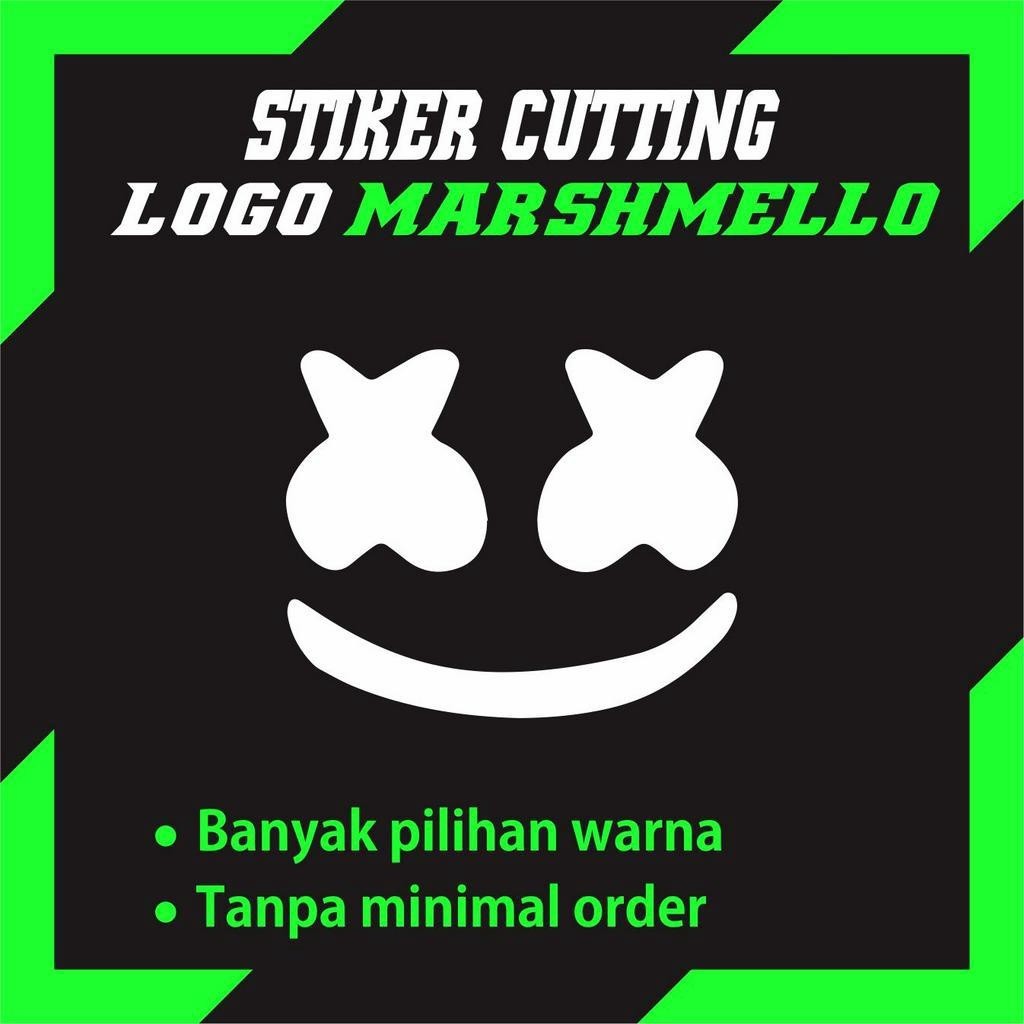 Cutting Sticker Aksesoris Mobil Motor Laptop Stiker Logo Marshmello kulkas helm laptop pc