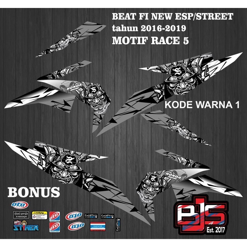 Striping beat fi new - striping sticker stiker polet lis beat fi new esp street 2016-2019 race 5