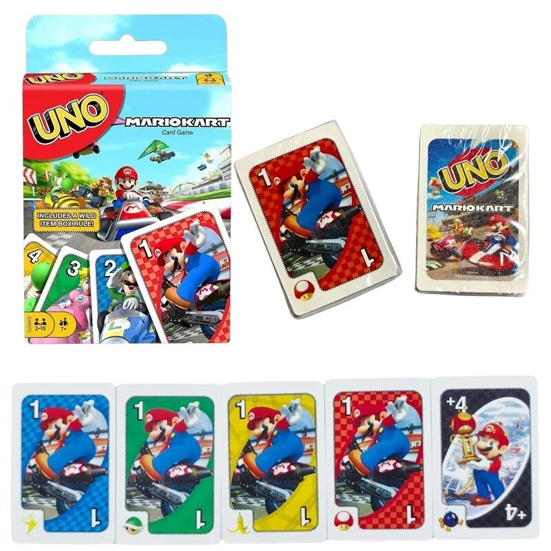 Mattel UNO Mario Racing Card Game for Kids Adults Families and Game Nights with special rules for 2-