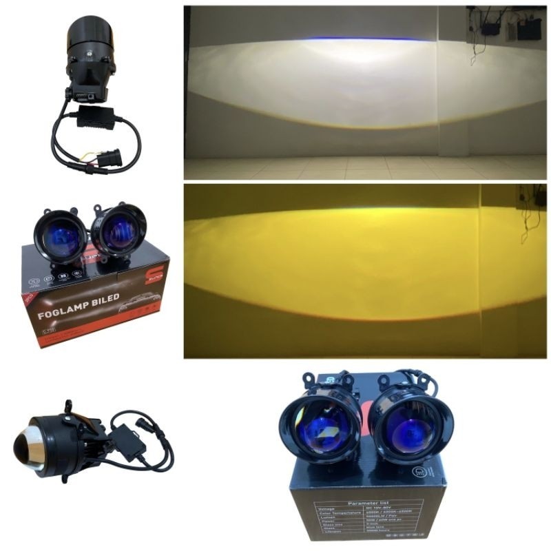 Lampu Led Foglamp Biled Mobil Foglight Biled Mobil 3 Inch Blue Lens 50 Watt 2 Pcs