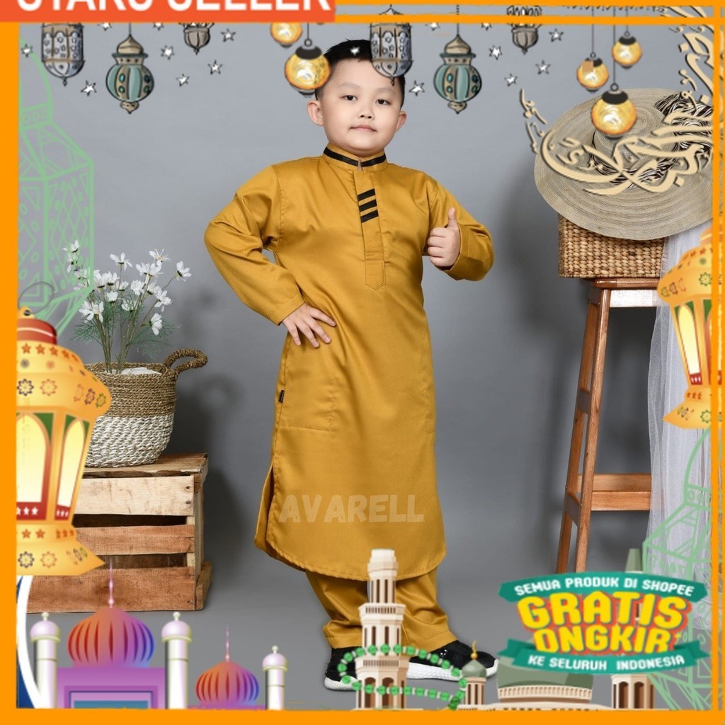 "Koko SULTAN by AVARELL" Baju Taqwa Anak Laki Laki Lengan Panjang Kurta gamis Anak cowok Pakistan Um