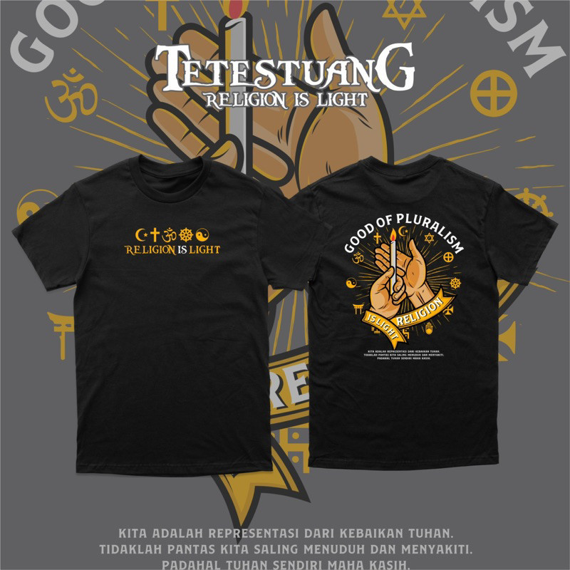 . Tetestuang Kaos Pluralisme Nyala Perdamaian | Kaos Peace | Toleransi