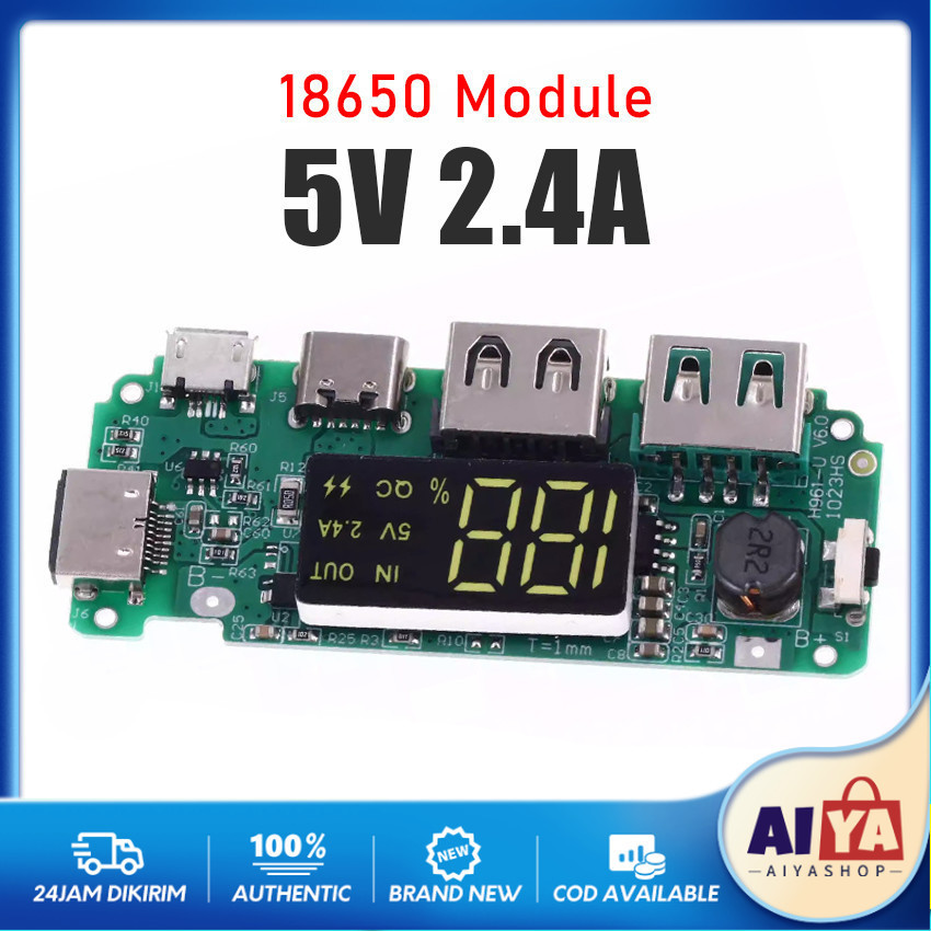 Modul DIY Rakitan Power Bank 18650 With LCD Display Fast Charge Lithium Battery 5V 2.4A Kit Module i