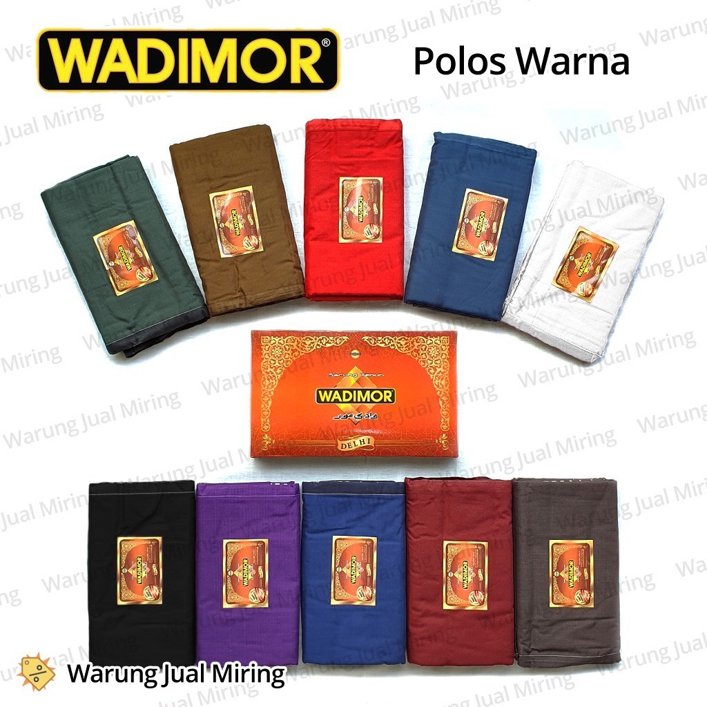 Sarung WADIMOR Polos Warna Tumpal Salur Garis Kain Tenun Dewasa Pria Cowok Sholat Santri Muslim Rema