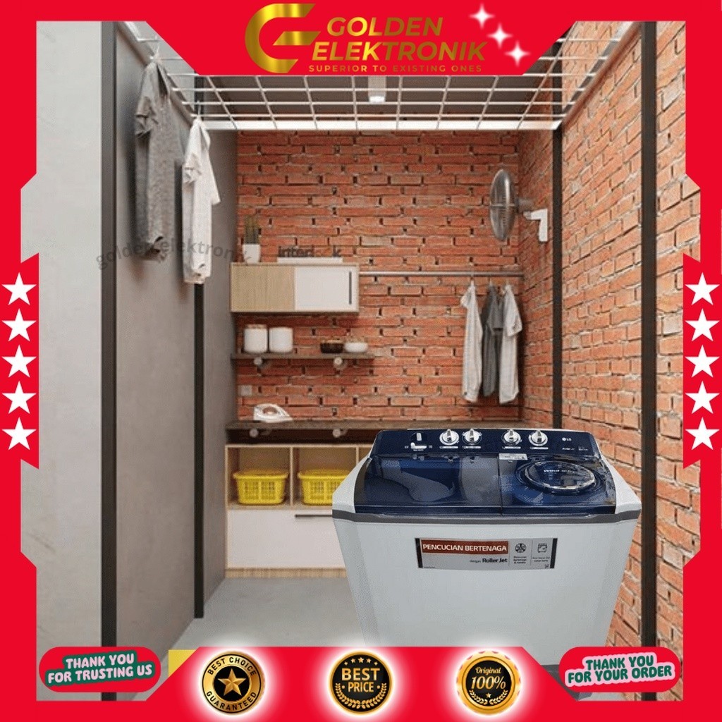 Mesin cuci LG P 905 R 2 tabung P-905R 9Kg Transparan atau P-905R