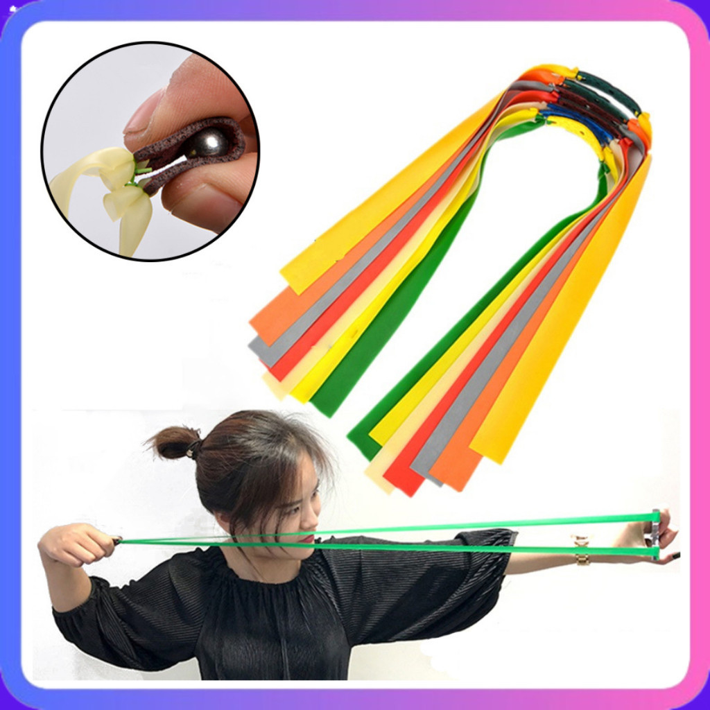 Tali Ketapel 5PCS Karet Ketapel Slingshot Rubber Flat Elastic Band Catapult 5PCS