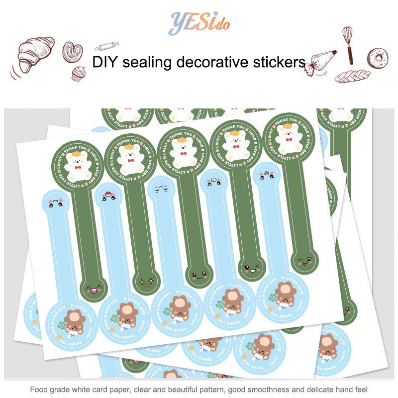 

COD✨ Stiker panjang, stiker penyegel kotak kue kue berperekat bulat, stiker dekoratif DIY-YES