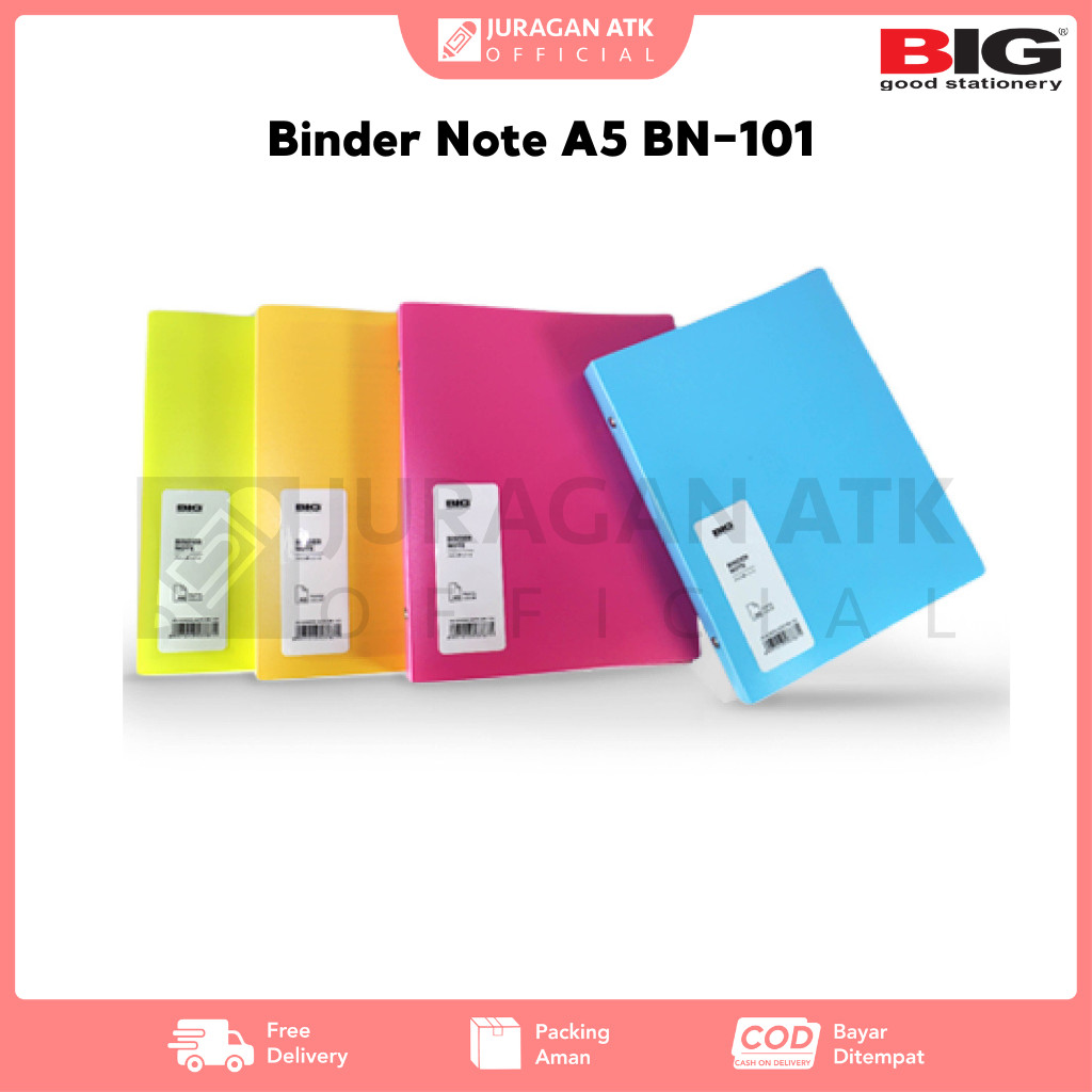 

Binder Note A5 BIG BN-101 Binder Note A5 Ring Warna Pastel Polos BN-101