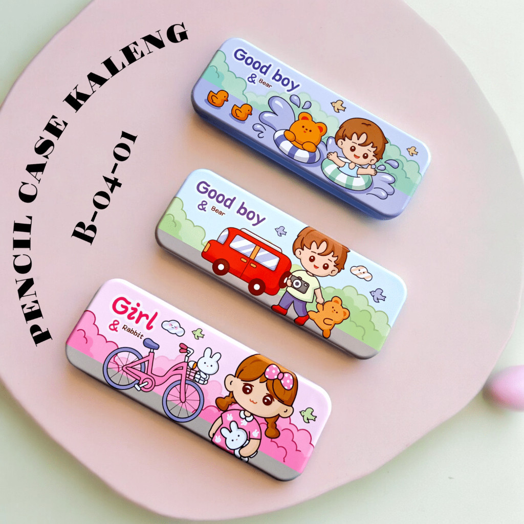 Pensil Case Kaleng Murah / Tepak Pensil Kaleng B-04-01 B-750 / Kotak Pensil Motif Lucu Murah / Tepak