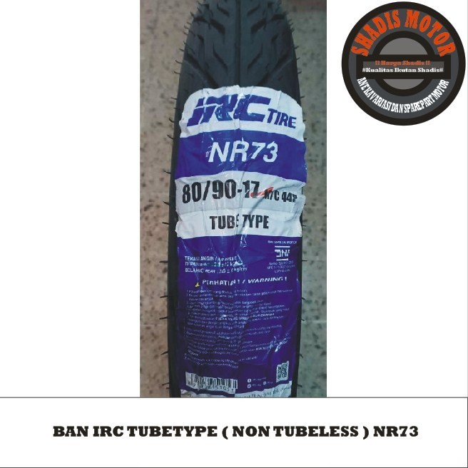 Ban Motor Merk IRC Biasa Tipe NR73 Ukuran 80/90 Ring 17 Ban Motor Tubetype