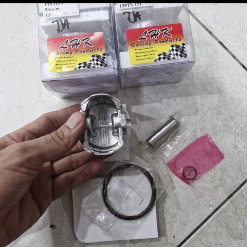 PISTON LHK 55 58 59 60  61 62 63 13 pin 13 MM SET RING SEHER original LHK RACING