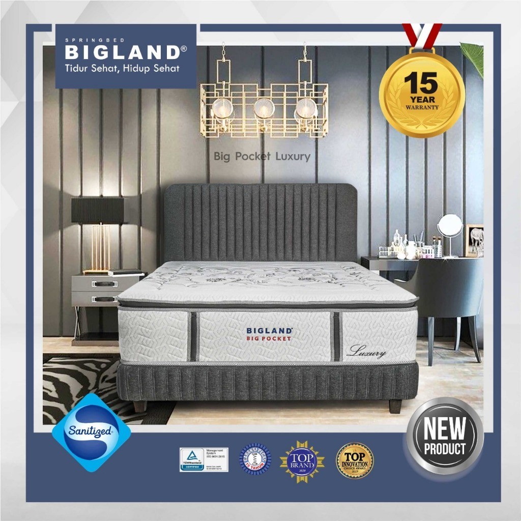 Bigland Springbed Big Pocket Luxury - Kasur/Set - FREE BANTAL