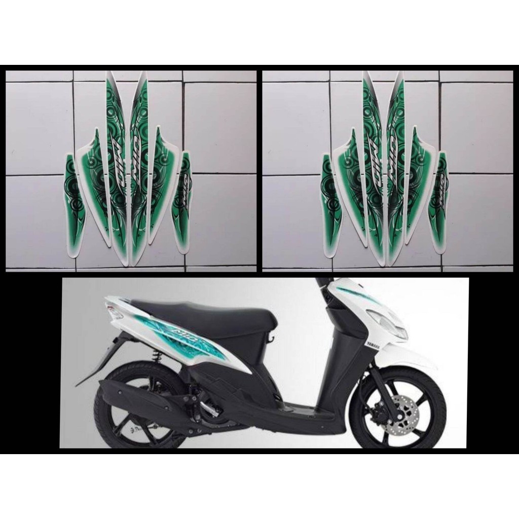 Stiker Striping Lis Les Bodi Motor Yamaha Mio Sporty 2011 2012 Smile Putih