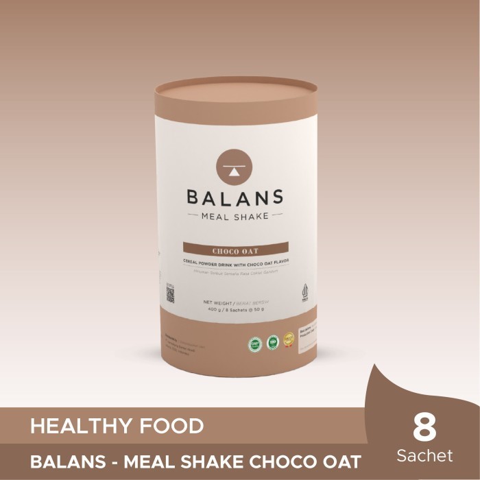 Balans Meal Shake Choco Oat Tube - 8 Sachet