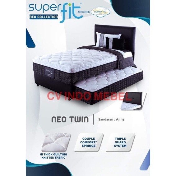 SPESIAL PROMO 70% 2 in 1 comforta superfit neo twin superduo springbed anak susun dorong premium qua